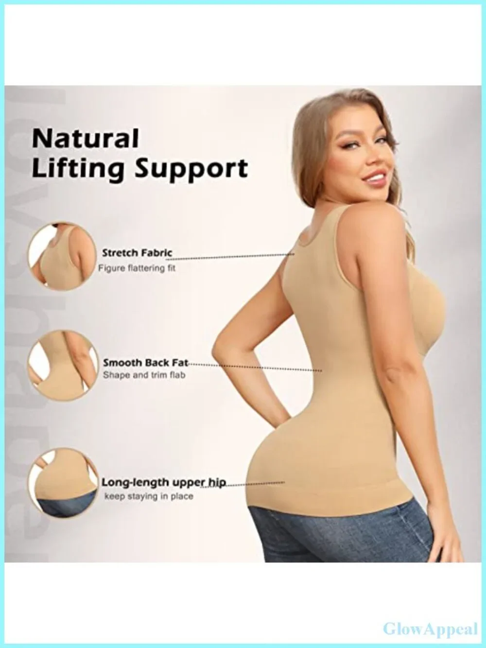 Shapewear Camisole with Built-in Bra Tummy Control Tank Top